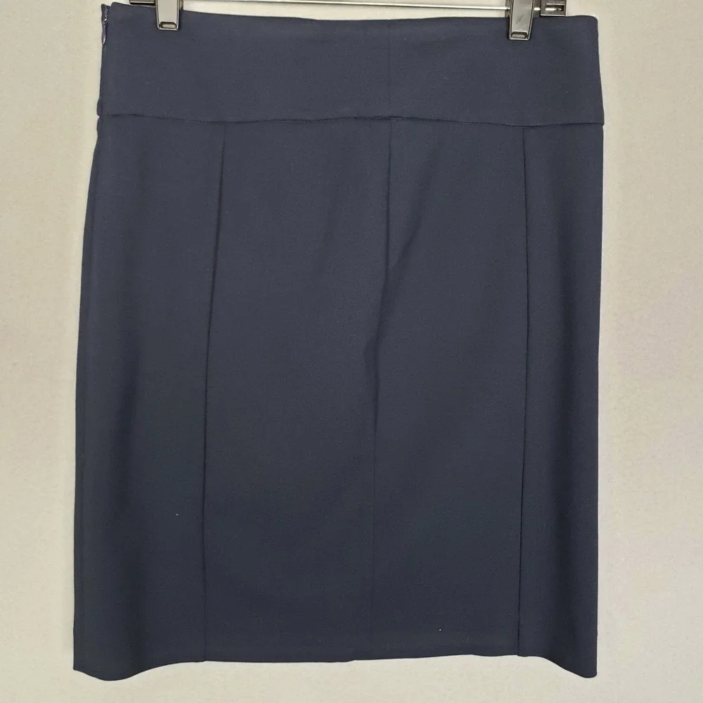 Cabi Newport Pencil Skirt Navy Blue Ponte Stretch Classic Preppy Minimalist 8